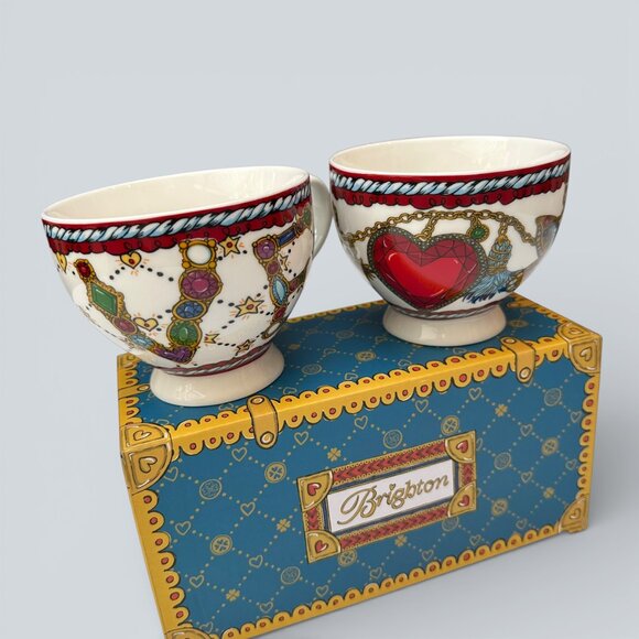 BRIGHTON Oversized Tea Coffee Cocoa Mugs LOVE New With Box - Picture 3 of 4